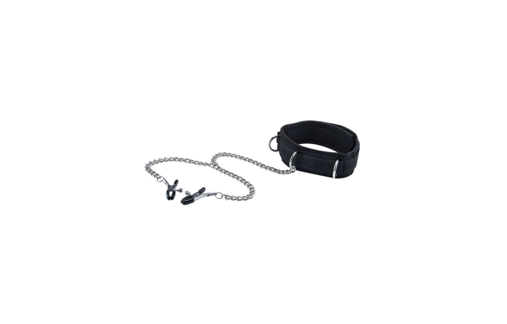 Velcro Collar with Nipple Clamps