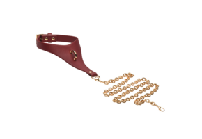Captivate Collar With Body Chain Red/Gold – Vegan