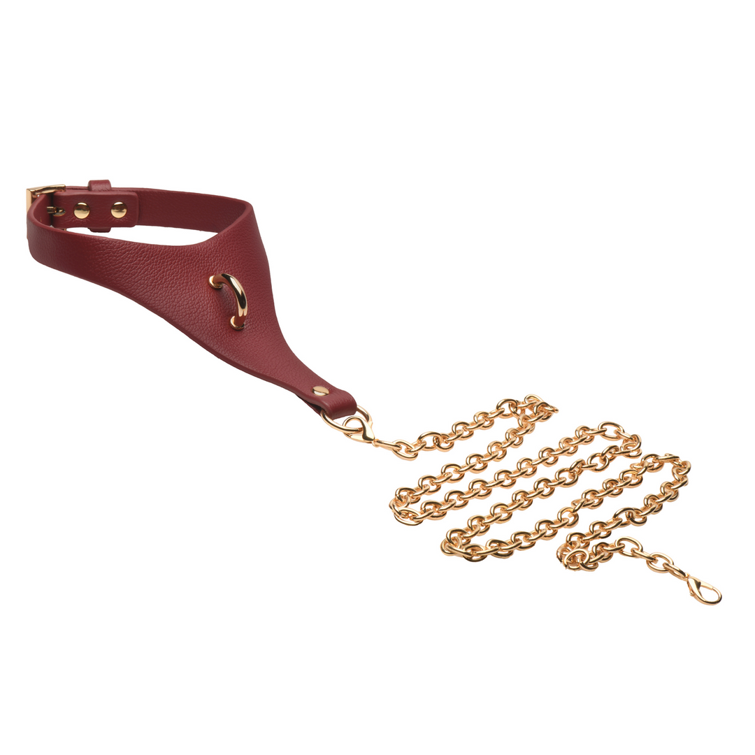 Captivate - Collar with Body Chain - Red/Golden