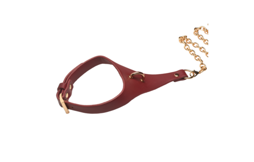 Captivate - Collar with Body Chain - Red/Golden