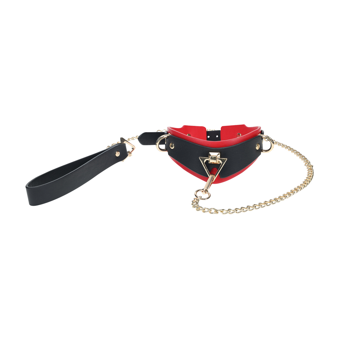 Milan Collection Collar & Leash Black/Red – Durable & Stylish