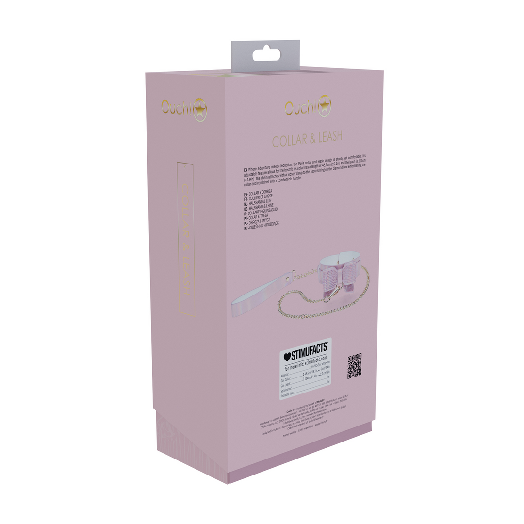Paris Collectie Halsband & Leash Roze – Stijlvol & Stevig