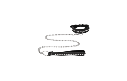 Diamanten Halsband Met Leash – Stijlvol & Verstelbaar Bdsm