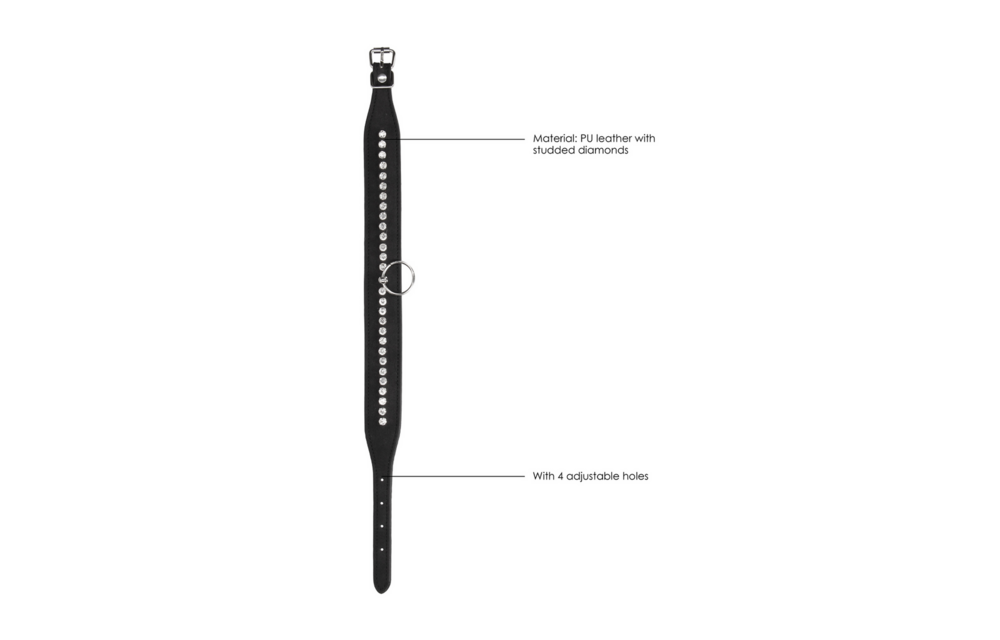 Diamond Collar with Leash – Stylish & Adjustable BDSM