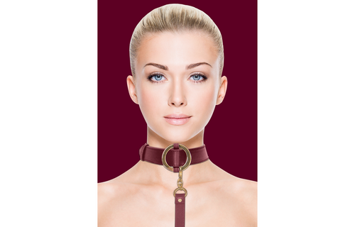 Luxuriöses Halsband mit Leine rot – Stilvolles BDSM-Set Ouch!