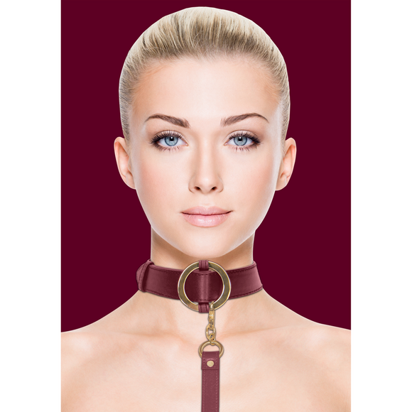 Luxury Collar with Leash Red – Stylish BDSM Set Ouch!