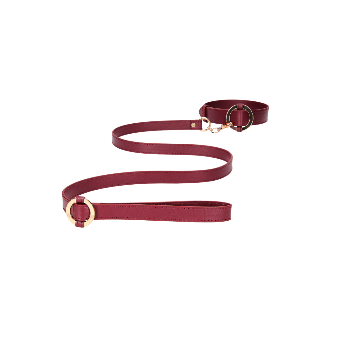 Luxuriöses Halsband mit Leine rot – Stilvolles BDSM-Set Ouch!
