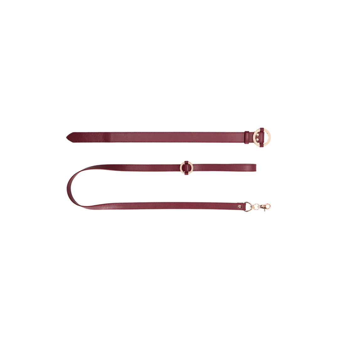 Luxe Halsband Met Leash Rood – Stijlvolle Bdsm Set Ouch!