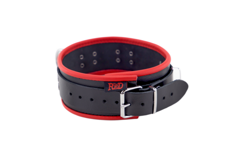 Leather Necklace 3D Rings Red/Black – Cool & Adjustable