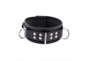 Leather Necklace 3D Rings Black | Stylish & Durable Leather