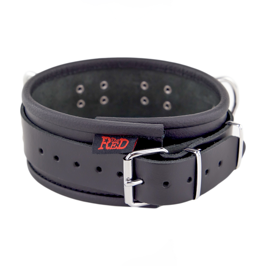 Leather Necklace 3D Rings Black | Stylish & Durable Leather