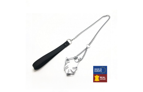 Leiband met Choker voor Penis - Zwart/Zilver