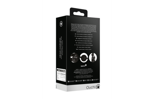 Head Harness With Mouth Mask & Ball Gag Black – Ouch! By Shots