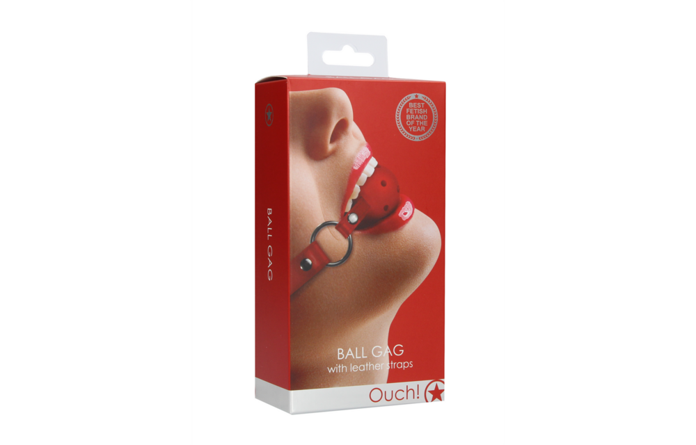 Ball Gag Red | Luxury Leather Straps & Safe Play | Ouch!
