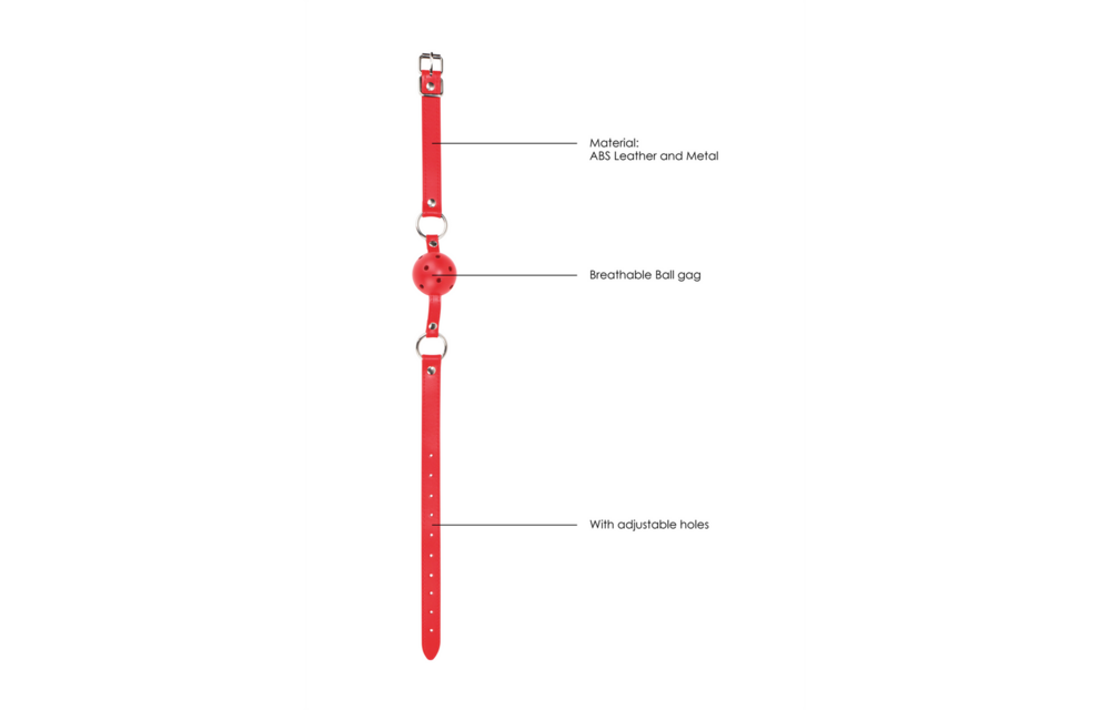Ball Gag Rood | Luxe Leren Riemen & Veilig Spel | Ouch!