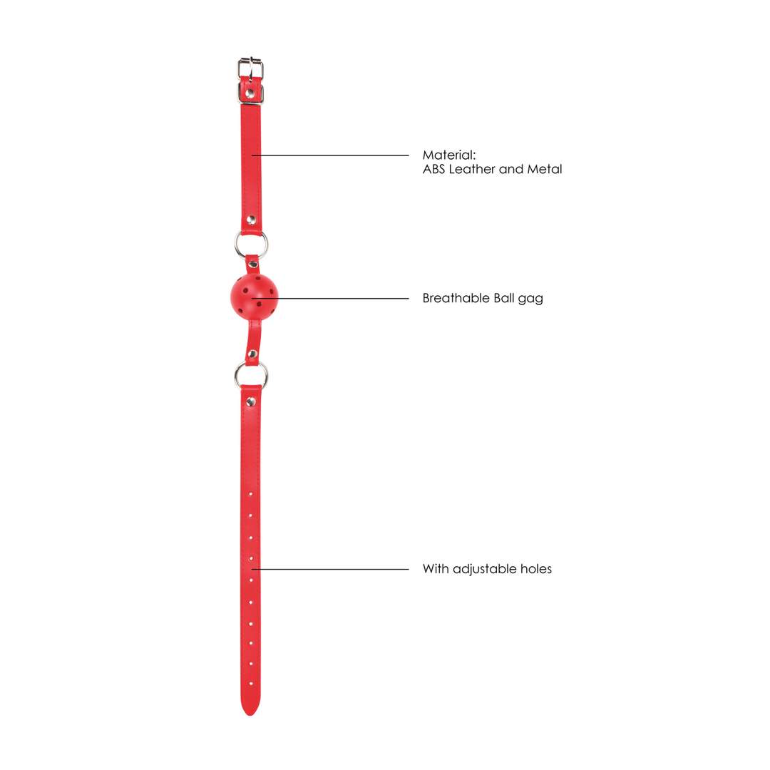 Ball Gag Red | Luxury Leather Straps & Safe Play | Ouch!