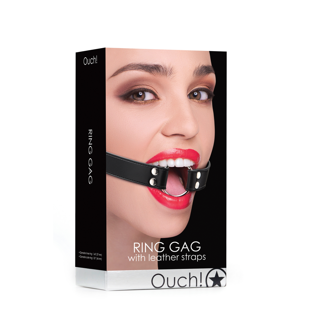 Ringknevel Ouch! Leer Ring Gag - Ondeugend & Stijlvol Bdsm