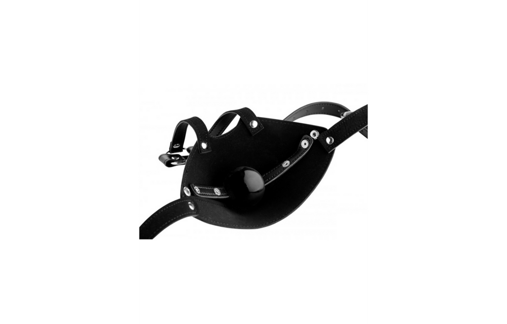 Mouth Harness With Ball Gag - Xr Brands, Black, 5.1 cm