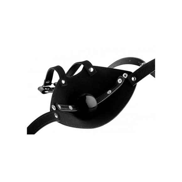 Mondharnas Met Ball Gag - Xr Brands, Zwart, 5,1 Cm