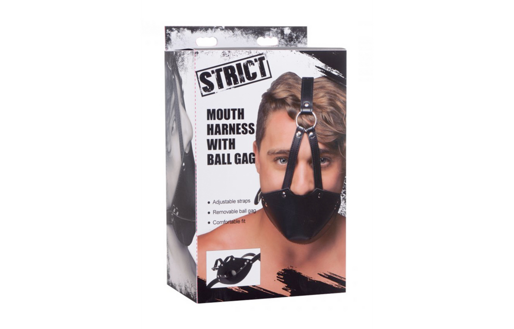 Mundgeschirr mit Ballknebel – Xr Brands, schwarz, 5,1 cm