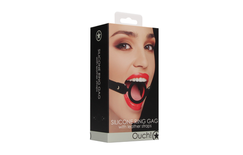 Silicone Ring Gag with Leather Straps