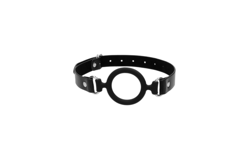 Silicone Ring Gag with Leather Straps