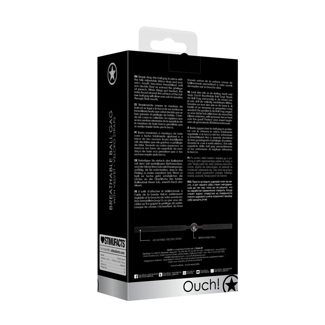 Adjustable Breathable Ball Gag - Comfort & Control Ouch!