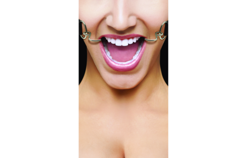 Haken-Knebel, verstellbar | Cooles Leder-BDSM-Accessoire, schwarz