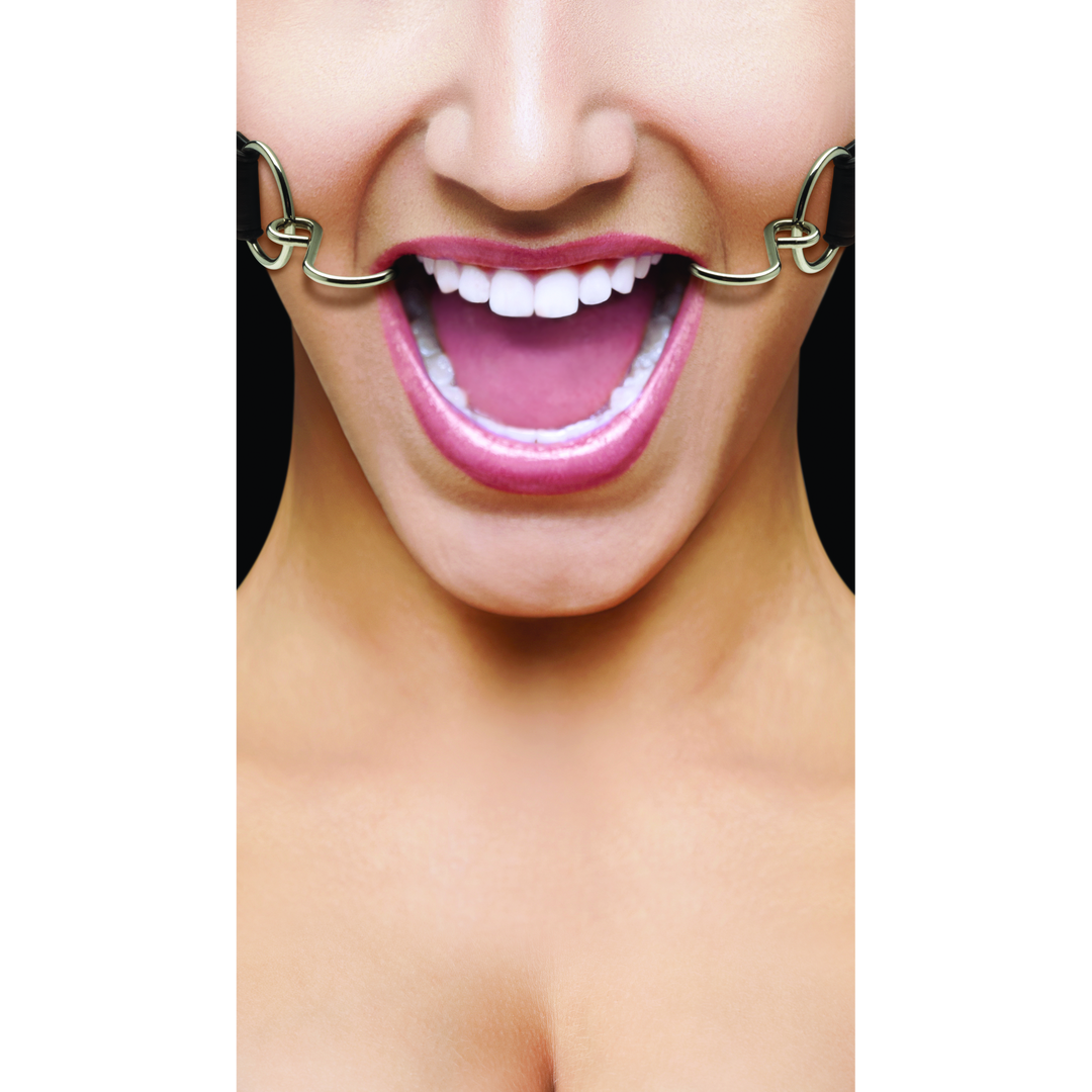 Hook Gag Adjustable | Cool Leather BDSM Accessory Black