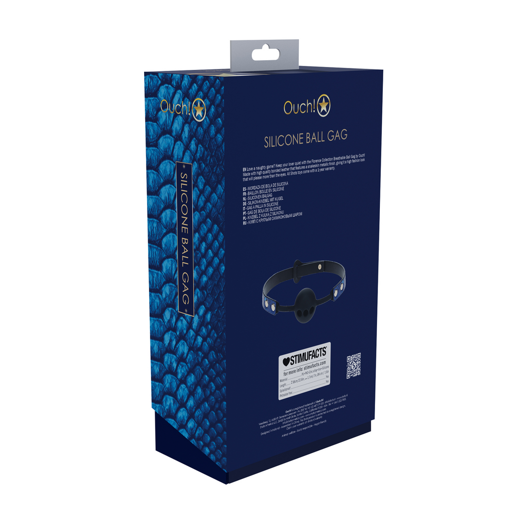 Florence Siliconen Ball Gag Blauw | Stijlvol & Comfortabel