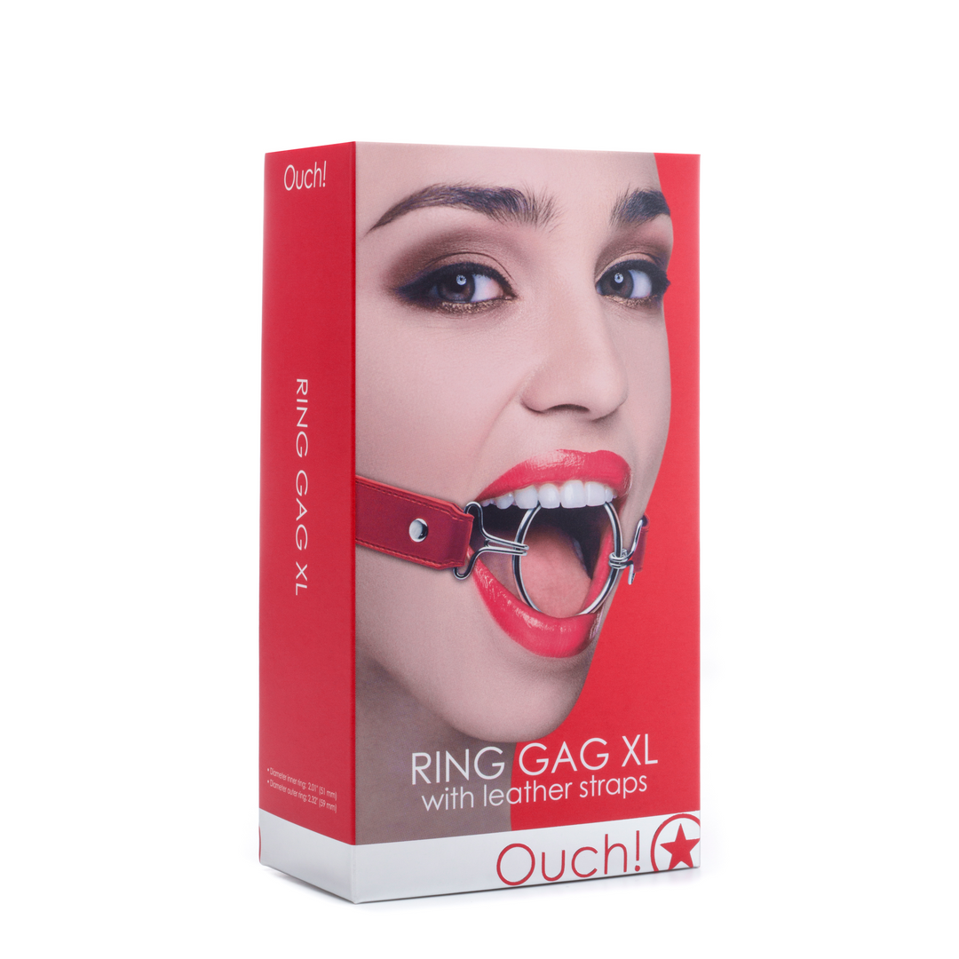 Ring Gag XL Red: Luxury Leather Mouth Gag From Ouch!