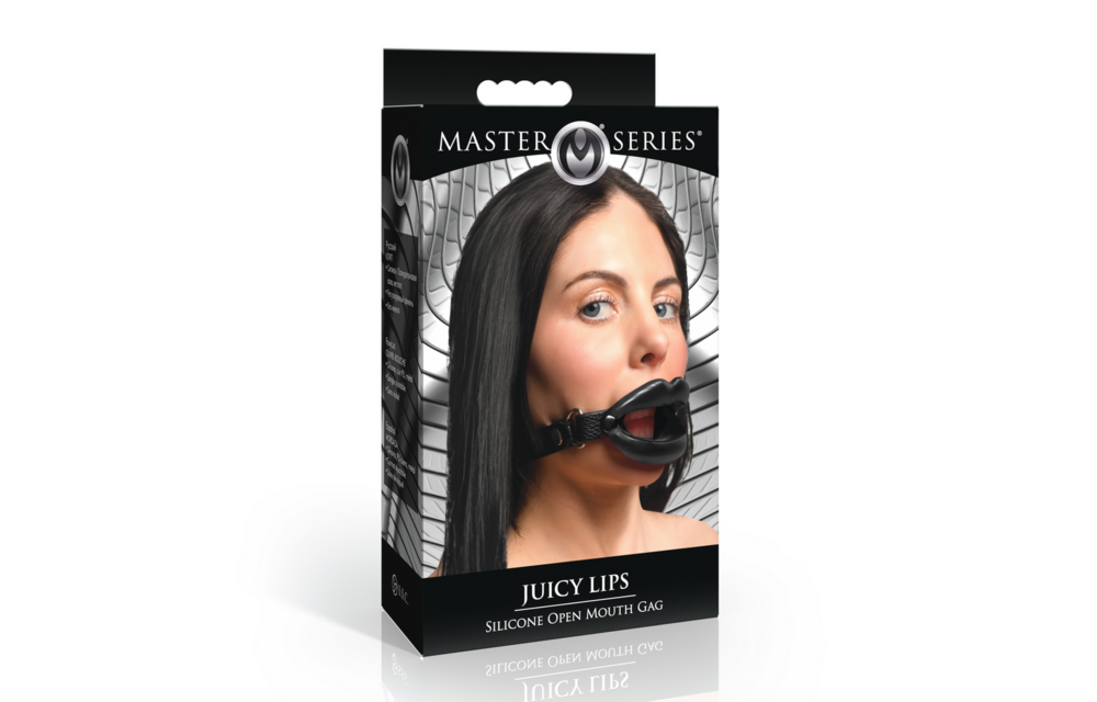 Juicy Lips Schwarzer Silikon-Open-Mouth-Gag – Kinky Spaß