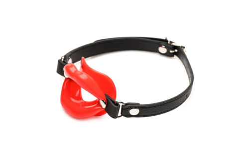 Juicy Lips Siliconen Open Mond Gag Rood – Kinky Plezier