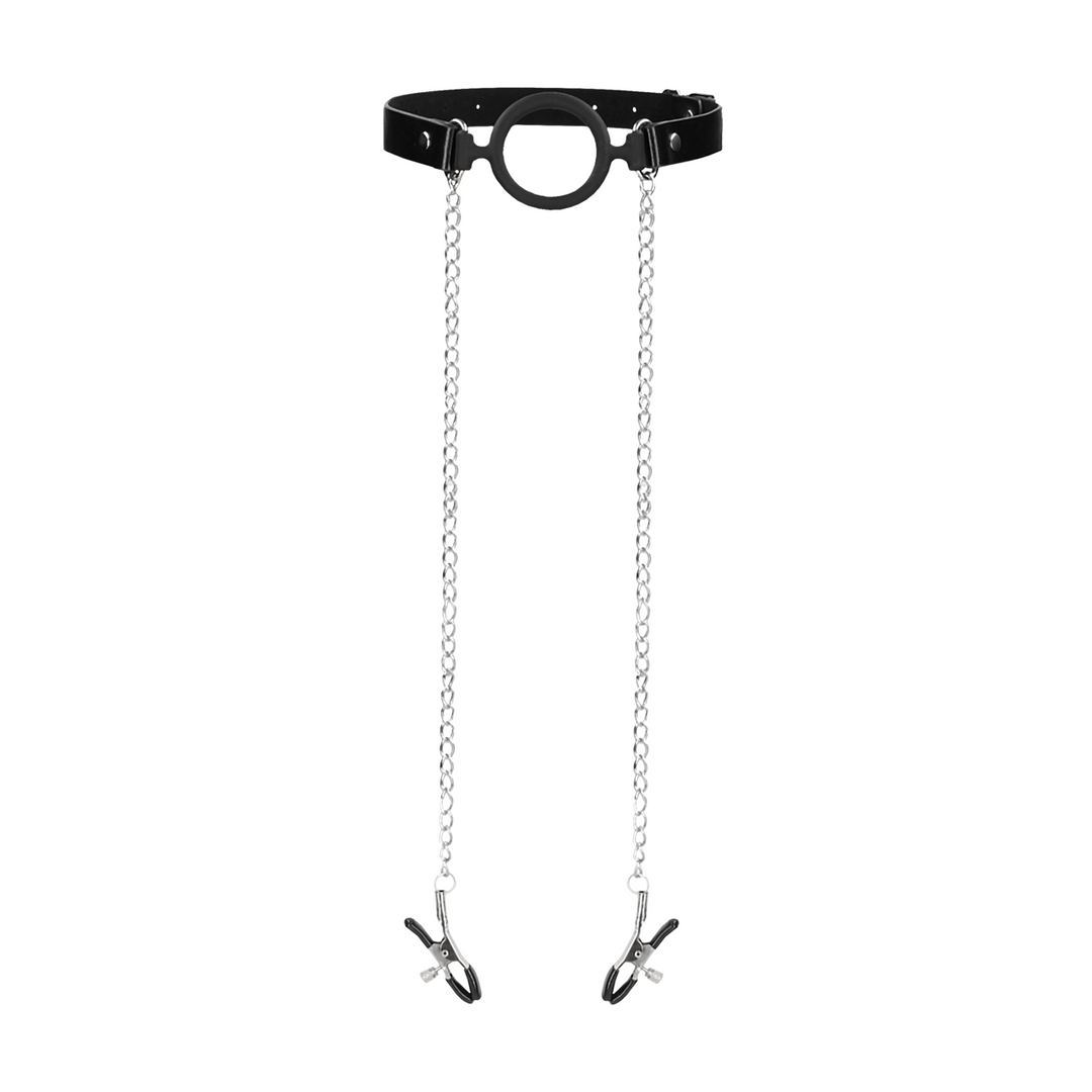 O-Ring Ballgag Met Tepelklemmen | Comfort & Spanning