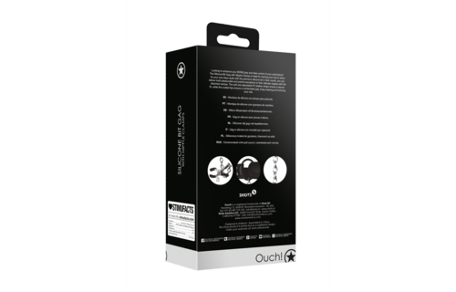 Silicone Bite Ball With Nipple Clamps Black | Ouch! By Shots