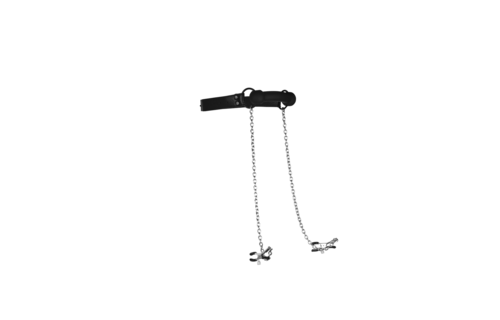 Siliconen Bijtbal met Tepelklemmen - Zwart