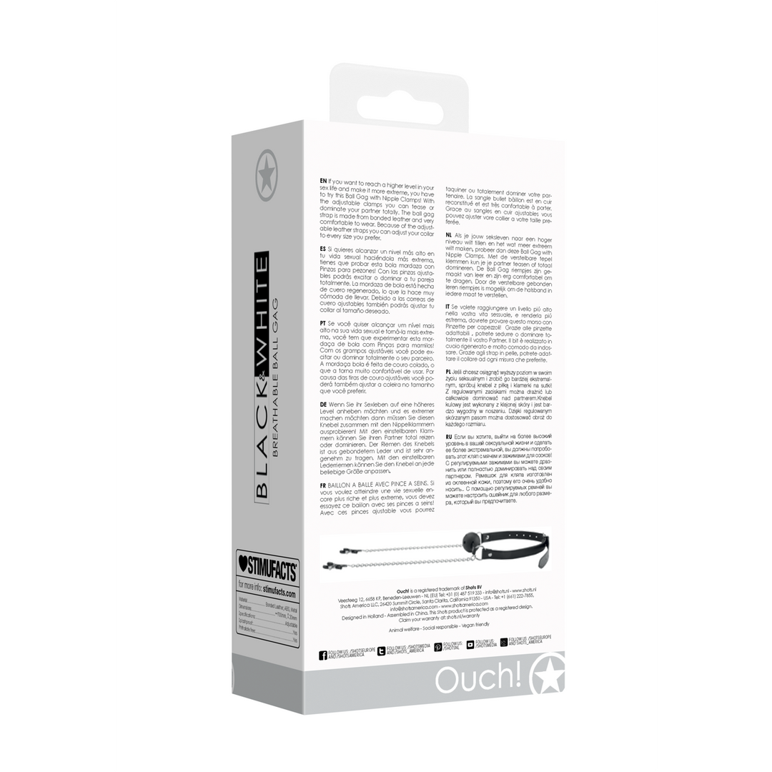 Breathable Ball Gag With Nipple Clamps - Comfort & Excitement