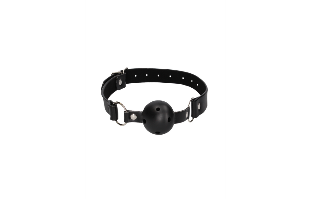 Atmungsaktiver Ballknebel mit Brustwarzenklemmen