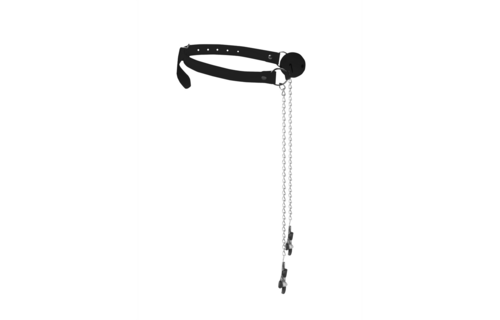 Atmungsaktiver Ballknebel mit Nippelklemmen – Komfort & Spannung