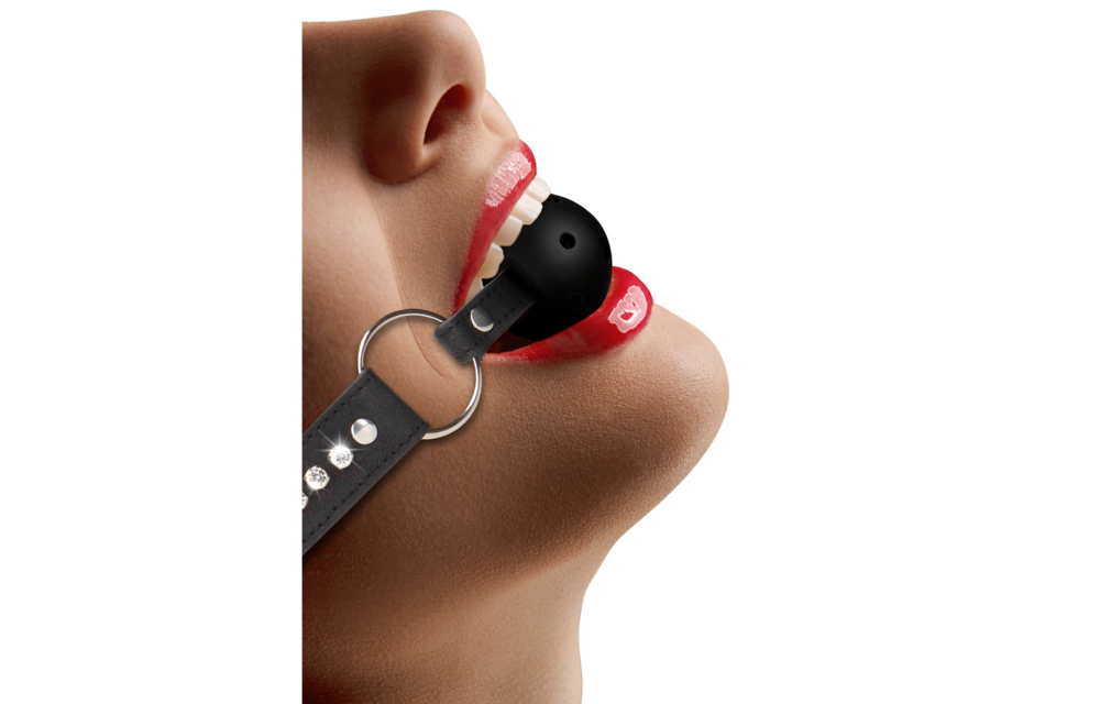 Breathable Ball Gag with with Diamond Studded Straps