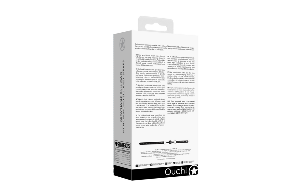 Breathable Ball Gag with Diamond-Stitched Straps | Comfort & Passion