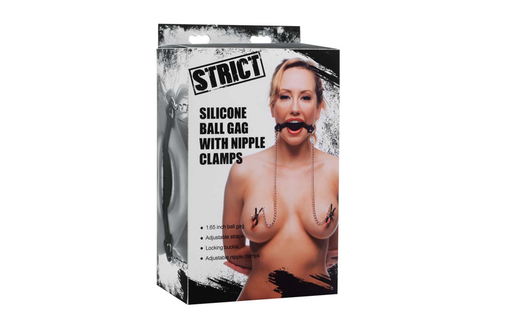 Silicone Ball Gag With Nipple Clamps | Comfort & Control BDSM