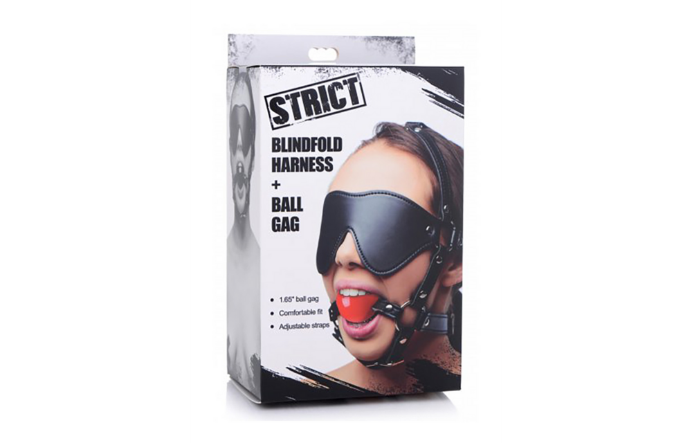 St Blindfold Harness With Ball Gag - Intense Pleasure!