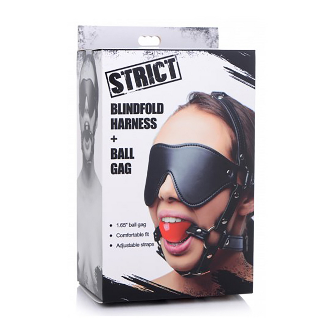 St Blindfold Harness With Ball Gag - Intense Pleasure!