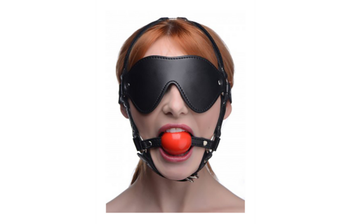 St Blindfold-Harness mit Ballknebel – Intensives Vergnügen!