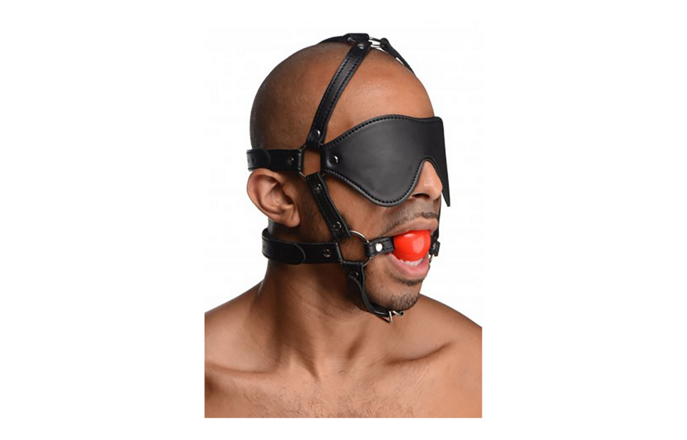 St Blindfold Harness With Ball Gag - Intense Pleasure!