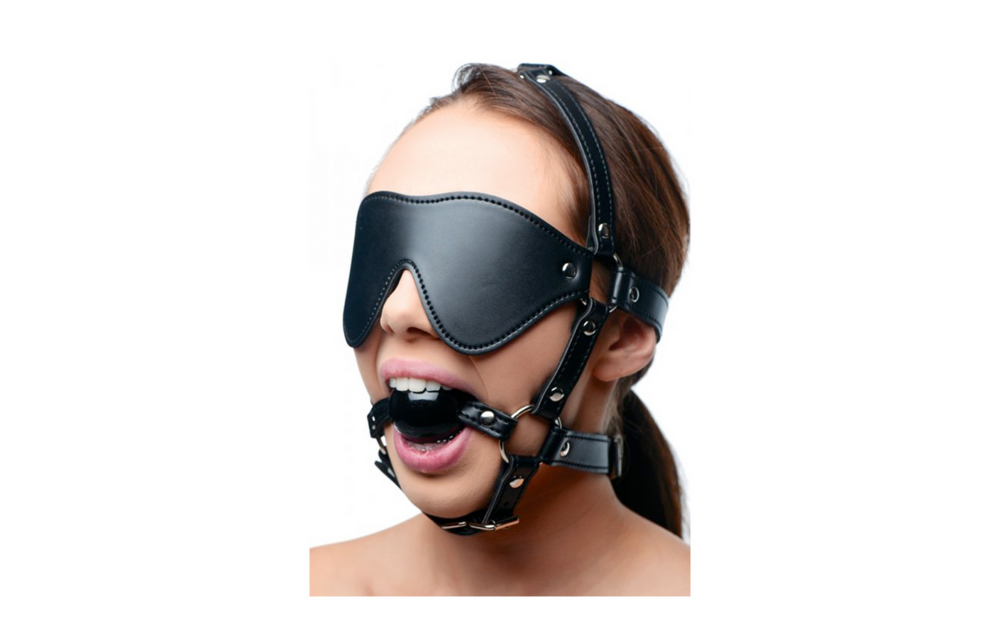 Augenmaske mit Ballknebel-Harness | Sensation & Kontrolle Xr Brands