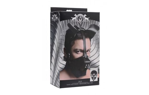 Pup Speelmasker + Ademend Ballgag | Kinky Puppy Play Gear