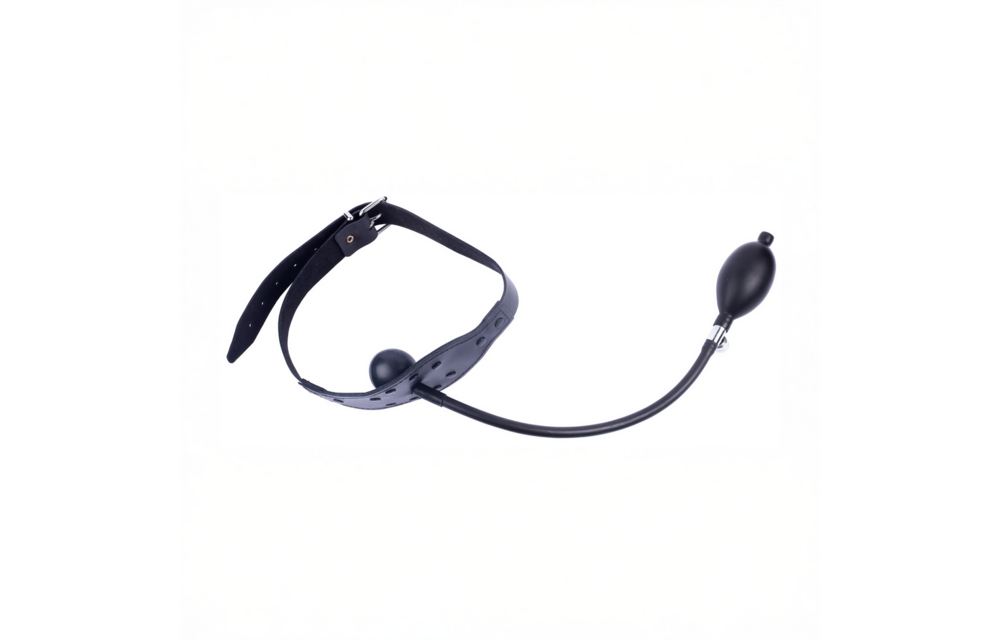 Lederknebel Schwarz – Bequemer aufblasbarer Ball