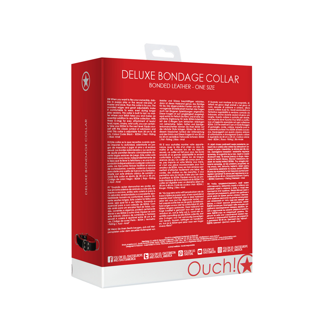 Luxury Bondage Collar Red | Stylish & Adjustable One Size